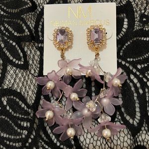 NEIMAN MARCUS Stunning Lavender Gemstone and Dangling Flowers